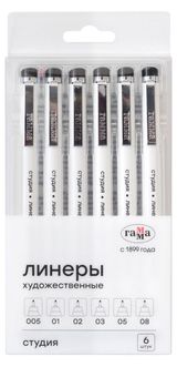 Изображение товара Набор линеров «Гамма» Студия черные, 6 шт