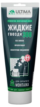 Изображение товара Клей ремонтно-монтажный Ultima 300 для скрытого монтажа прозрачный, 250 г