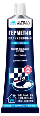 Изображение товара Герметик силиконовый Ultima Санитарный бесцветный, 80 мл