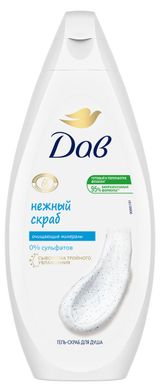 Изображение товара Гель-скраб для душа «Дав» Нежное обновление бессульфатный, 250 мл