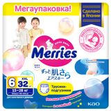 Изображение товара Трусики-подгузники Merries для детей размер XXL / 6 (15-28 кг), 32 шт