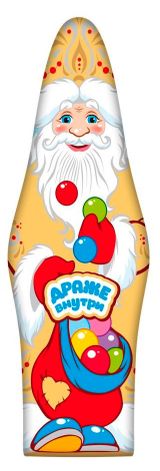 Изображение товара Шоколад фигурный «Шоколадный Мир» Дед мороз с шоколадным драже, 80 г, 1 шт