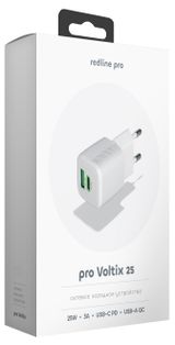 Изображение товара Сетевое зарядное устройство GaN Redline pro NQC-6 25W QC+PD белое