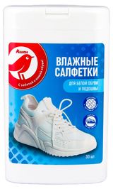 Изображение товара Салфетки влажные АШАН Красная птица для белой обуви и подошвы, 30 шт