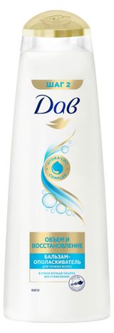 Изображение товара Бальзам-ополаскиватель для волос «Дав» Объем и восстановление, 350 мл