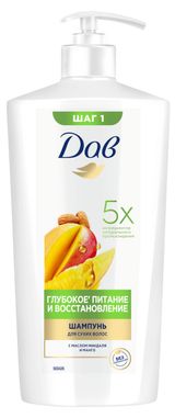 Изображение товара Шампунь для волос «Дав» глубокое питание и восстановление с манго, 630 мл