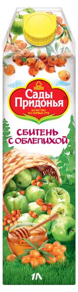 Изображение товара Напиток сокосодержащий «Сады Придонья» Сбитеть яблочный с облепихой и медом, 1 л