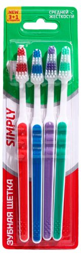 Изображение товара Зубная щетка D.I.E.S Classic средней жесткости 3+1, 4 шт