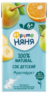 Изображение товара Сок «ФрутоНяня» Мультифрукт с 6 месяцев, 200 мл