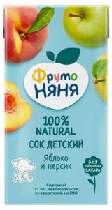 Изображение товара Сок «ФрутоНяня» яблоко персик с мякотью с 3 лет, 500 мл