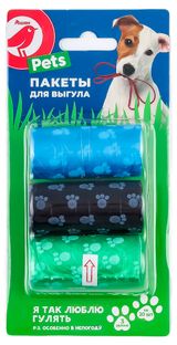 Изображение товара Пакеты для выгула собак АШАН Красная птица, 3х20 шт