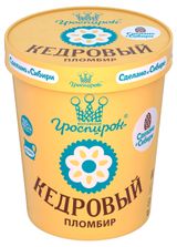 Изображение товара Мороженое сливочное «Гроспирон» Пломбир кедровый с кедровыми орехами БЗМЖ, 410 г