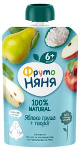 Изображение товара Пюре «ФрутоНяня» яблоко груша творог с 6 мес., 90 г