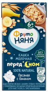 Изображение товара Каша молочная «ФрутоНяня» овсяная с бананом с 6 мес., 200 мл