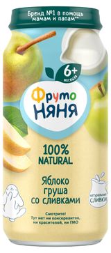 Изображение товара Пюре «ФрутоНяня» яблоко груша со сливками с 6 мес., 250 г