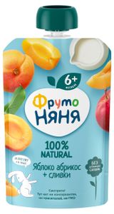 Изображение товара Пюре «ФрутоНяня» из яблок и абрикосов со сливками с 6 мес., 90 г