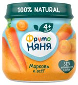 Изображение товара Пюре «ФрутоНяня» из моркови с 4 мес., 80 г