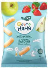 Изображение товара Палочки кукурузные «ФрутоНяня» яблоко клубника с 12 мес., 20 г