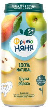 Изображение товара Пюре «ФрутоНяня» из груш и яблок с 5 мес., 250 г
