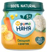 Изображение товара Пюре «ФрутоНяня» овощной салат с 5 мес., 80 г