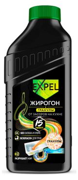 Изображение товара Средство для прочистки труб Expel Жирогон для устранения пищевых и жировых засоров, 600 г