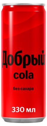 Изображение товара Напиток газированный «Добрый» Cola без сахара, 330 мл