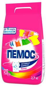 Изображение товара Порошок стиральный для цветного белья «Пемос» Активная Формула Колор, 2,7 кг (18 стирок)