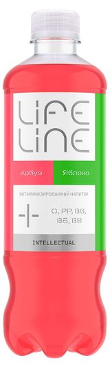 Изображение товара Напиток витаминизированный Lifeline Intellectual, арбуз-яблоко без газа, 500 мл