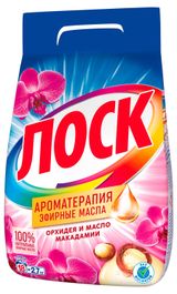 Изображение товара Стиральный порошок «Лоск» Ароматерапия Орхидея и Масло Макадамии для светлого и цветного белья, 2,7 кг (18 стирок)