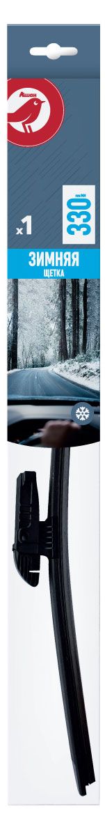 Изображение товара Щетка стеклоочистителя АШАН Красная птица бескаркасная зимняя с плоским спойлером, 33 см