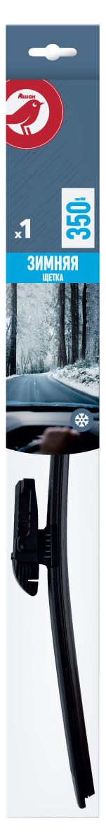 Изображение товара Щетка стеклоочистителя АШАН Красная птица бескаркасная зимняя с плоским спойлером, 35 см