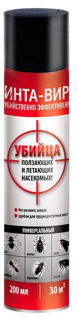 Изображение товара Аэрозоль от всех бытовых насекомых Инта Вир», 200 мл