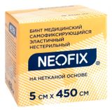 Изображение товара Бинт медицинский Neofix самофиксирующийся эластичный на нетканой основе, 5х450 см