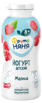 Изображение товара Йогурт детский питьевой «ФрутоНяня» с малиной с 8 месяцев 2,5% БЗМЖ, 200 мл