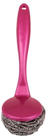 Изображение товара Губка для мытья посуды PAREX металлическая с ручкой и съемной насадкой, 1 шт