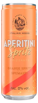 Изображение товара Напиток спиртной газированный Aperitini Spritz Апельсин, 330 мл