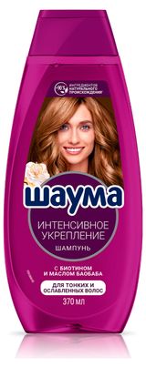 Изображение товара Шампунь для волос «Шаума» Интенсивное укрепление для тонких и ослабленных волос, 370 мл