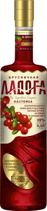 Изображение товара Настойка сладкая «Ладога» брусничная Россия, 0,5 л