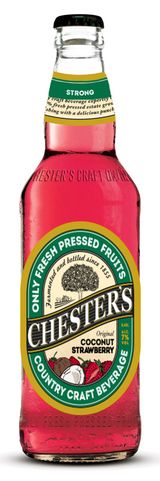 Изображение товара Пивной напиток Chester's Кокос и клубника фильтрованный, 0,45 л