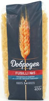 Изображение товара Макаронные изделия «Добродея» Fusilli №5, 400 г