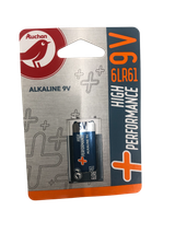 Изображение товара Батарейка АШАН Красная птица Alkaline 9V алкалиновая High Performance 6LR61, 1 шт
