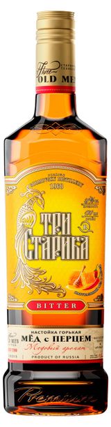 Изображение товара Настойка горькая «Три старика» Мед с перцем Россия, 0,5 л