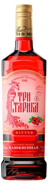 Изображение товара Настойка горькая «Три старика» клюквенная Россия, 0,5 л