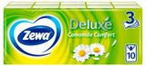 Изображение товара Платочки бумажные носовые Zewa Deluxe Ромашка, 3 слоя, 10х10 шт