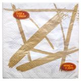 Изображение товара Салфетки одноразовые Gold Decor бумажные трехслойные этюд на белом 33х33 см, 20 шт