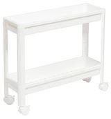 Изображение товара Этажерка узкая Violet Vikea 2-х ярусная на колесиках белая, 530х175х455 мм