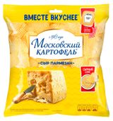 Изображение товара Чипсы картофельные «Московский Картофель» Сыр Пармезан + сырный соус, 84,5 г