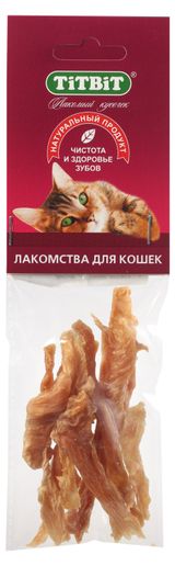 Изображение товара Лакомство для кошек TiTBiT Филе куриное соломка, 14 г