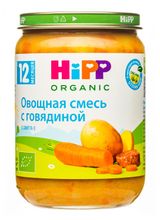 Изображение товара Пюре HiPP Овощная смесь с говядиной с 12 мес., 190 г