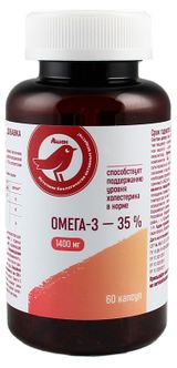 Изображение товара Омега-3 АШАН Красная птица 1400 мг, 60 капсул